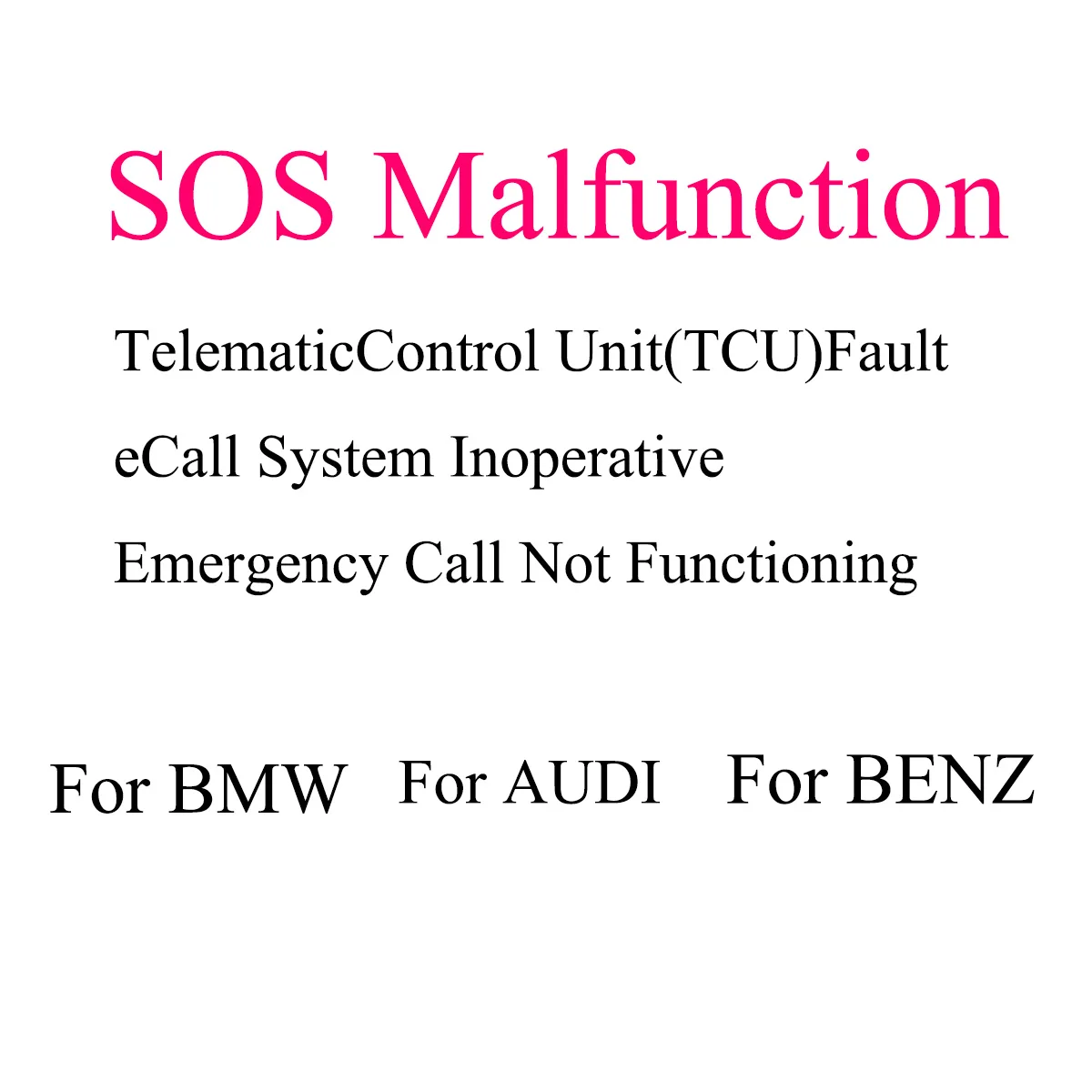 eCall System Inoperative SoS Emergency Call Fault Malfunction Code Wiped Telematics Error Remote Coding for BMW FG Series
eCall System Inoperative SoS Emergency Call Fault Malfunction Code Wiped Telematics Error Remote Coding for BMW FG Series