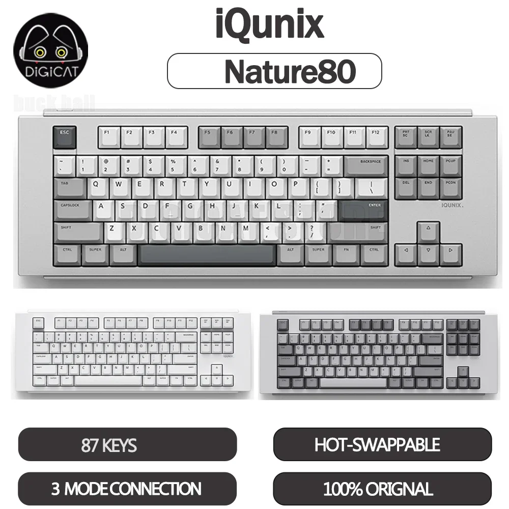 Клавиатура IQUNIX Nature 80 Механическая беспроводная, 3 режима, USB/2,4G/Bluetooth, 87 клавиш
Клавиатура IQUNIX Nature 80 Механическая беспроводная, 3 режима, USB/2,4G/Bluetooth, 87 клавиш