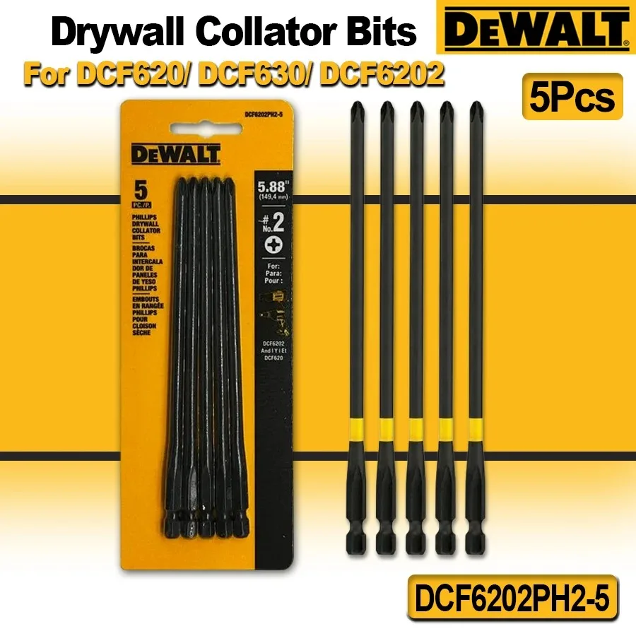 DEWALT 5PC PH2 Drywall Collator Bits Set Compatible with DCF620 DCF630 DCF6202 Nail Gun Power Tool Accessories DCF6202PH2-5
DEWALT 5PC PH2 Drywall Collator Bits Set Compatible with DCF620 DCF630 DCF6202 Nail Gun Power Tool Accessories DCF6202PH2-5