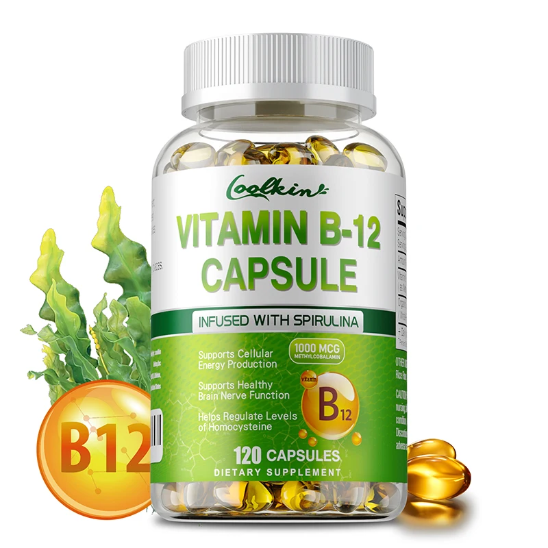 Vitamin B12 Capsules - With Organic Spirulina, Immune Nervous System and Support Mental Clarity, and Energy Metabolism Support
Vitamin B12 Capsules - With Organic Spirulina, Immune Nervous System and Support Mental Clarity, and Energy Metabolism Support