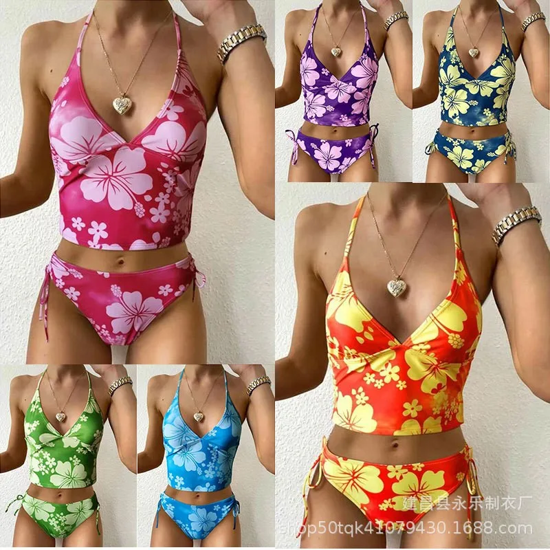Women's 2026 Bikini Floral Print High Waist Bikinis Halter Neck Top Tie Side Swimsuit Hibiscus Pattern Two Piece Swimsuit
Women's 2026 Bikini Floral Print High Waist Bikinis Halter Neck Top Tie Side Swimsuit Hibiscus Pattern Two Piece Swimsuit