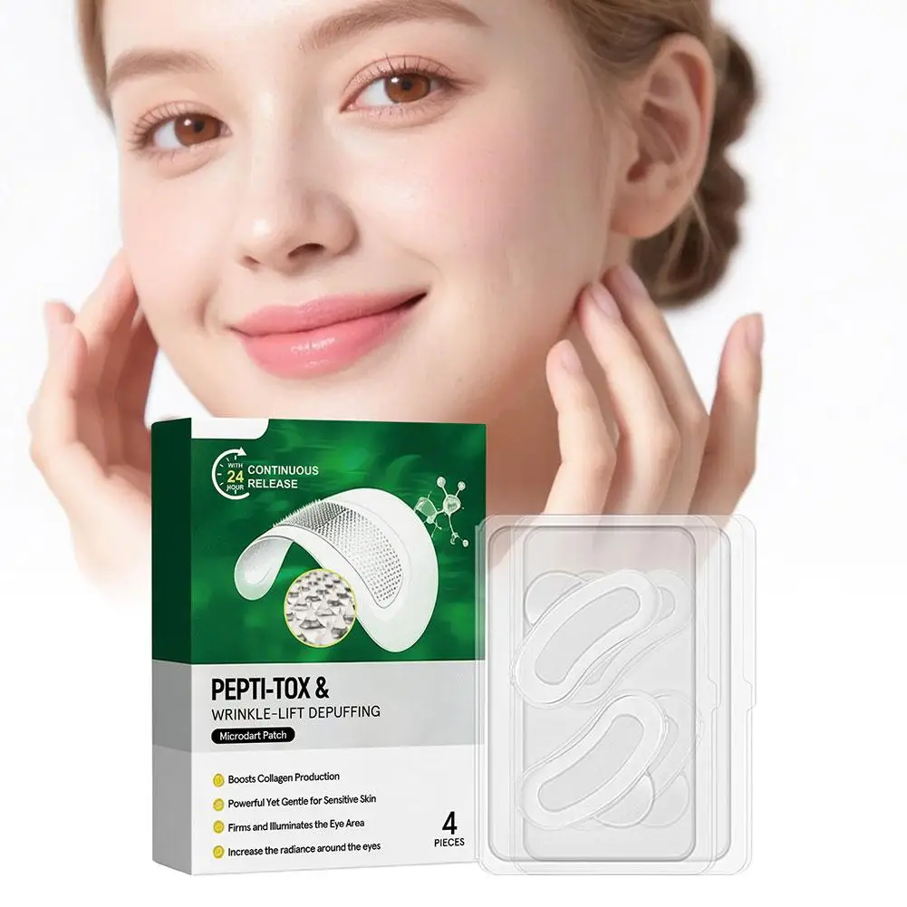 4 Pieces Pepti-Tox Wrinkle-Lift Depuffing Microdart Patch Boost Collagen Production Firm Gentle Brand Eye Care Microneedle Patch
4 Pieces Pepti-Tox Wrinkle-Lift Depuffing Microdart Patch Boost Collagen Production Firm Gentle Brand Eye Care Microneedle Patch