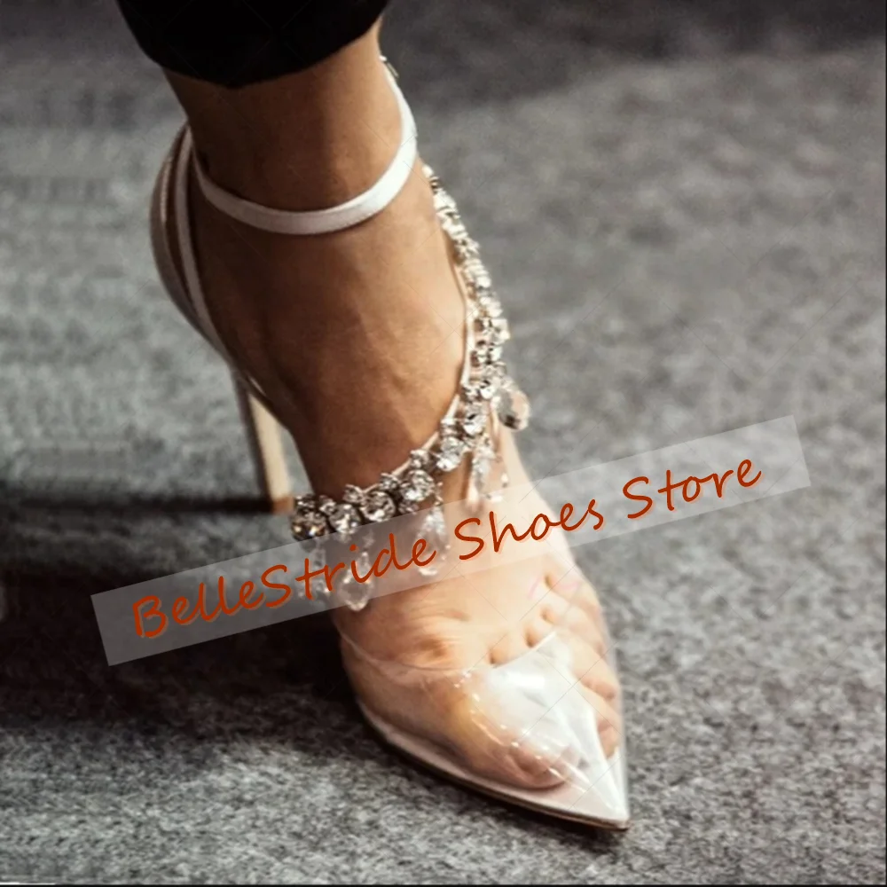 White Crystal PVC Pointed Toe Sandals Buckle Strap Women Shoes Thin High Heels Party Banquet Dating 2025 Zapatos Para Mujere
White Crystal PVC Pointed Toe Sandals Buckle Strap Women Shoes Thin High Heels Party Banquet Dating 2025 Zapatos Para Mujere