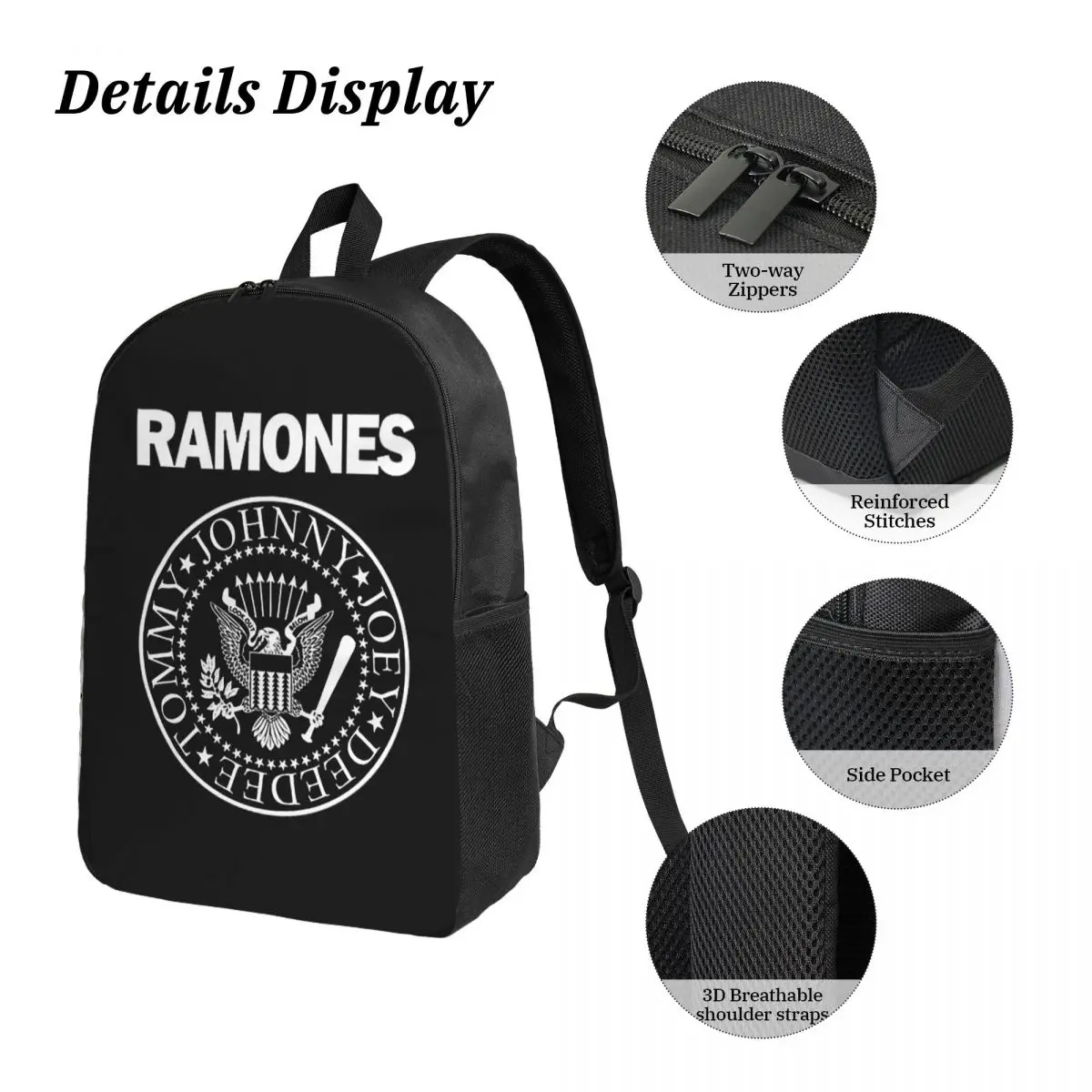 The Ramone Merch Backpack Student BookBag School Bag Laptop Shoulder Bags 3ps Insulated Lunch Bag Pencil Case
The Ramone Merch Backpack Student BookBag School Bag Laptop Shoulder Bags 3ps Insulated Lunch Bag Pencil Case