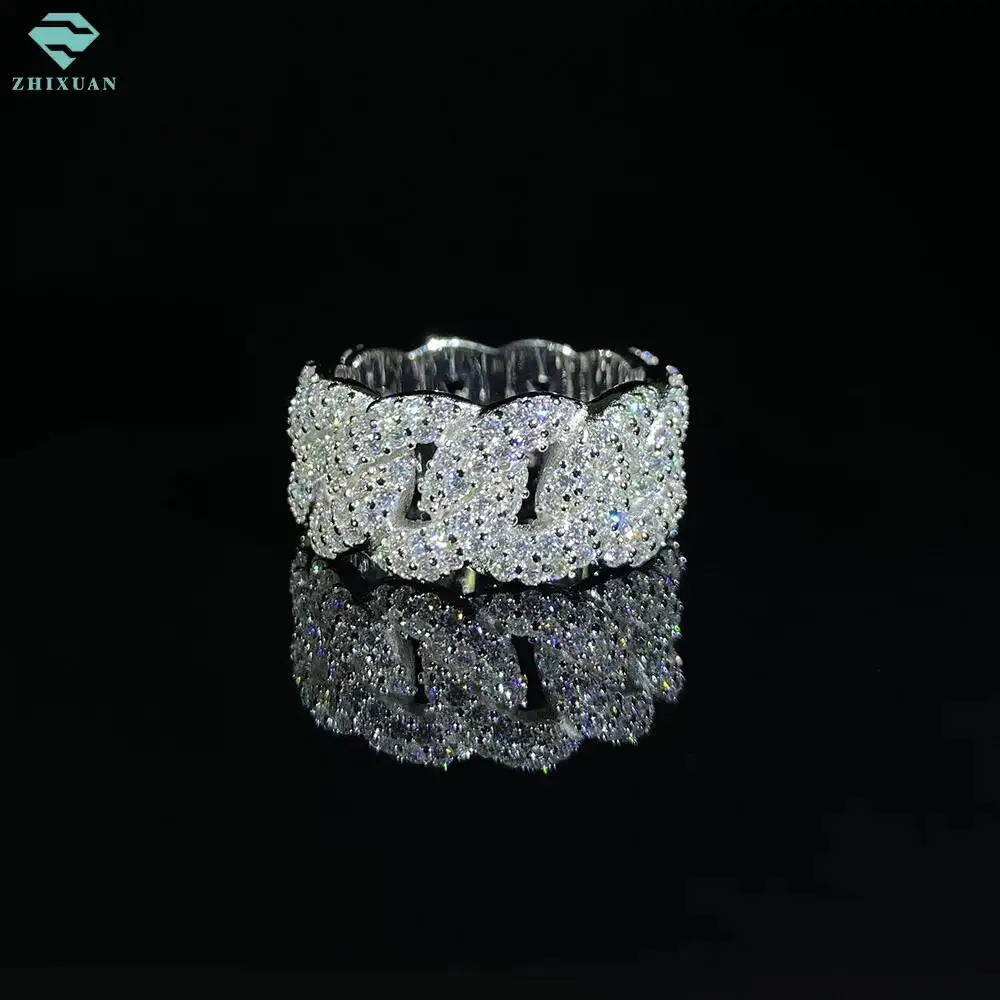 Zhixuan Wholesale Price 2 Rows Vvs Moissanite with Solid 925 Silver Ring Jewelry with GRA Certificate Hiphop Iced Out Cuban Ring
Zhixuan Wholesale Price 2 Rows Vvs Moissanite with Solid 925 Silver Ring Jewelry with GRA Certificate Hiphop Iced Out Cuban Ring