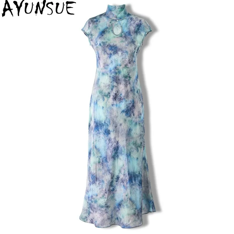 AYUNSUE 100% Silk Dresses for Women Chinese Style Cinched-waist Floral Long Dresses Elegant Summer Dress Woman Clothes Vestidos
AYUNSUE 100% Silk Dresses for Women Chinese Style Cinched-waist Floral Long Dresses Elegant Summer Dress Woman Clothes Vestidos