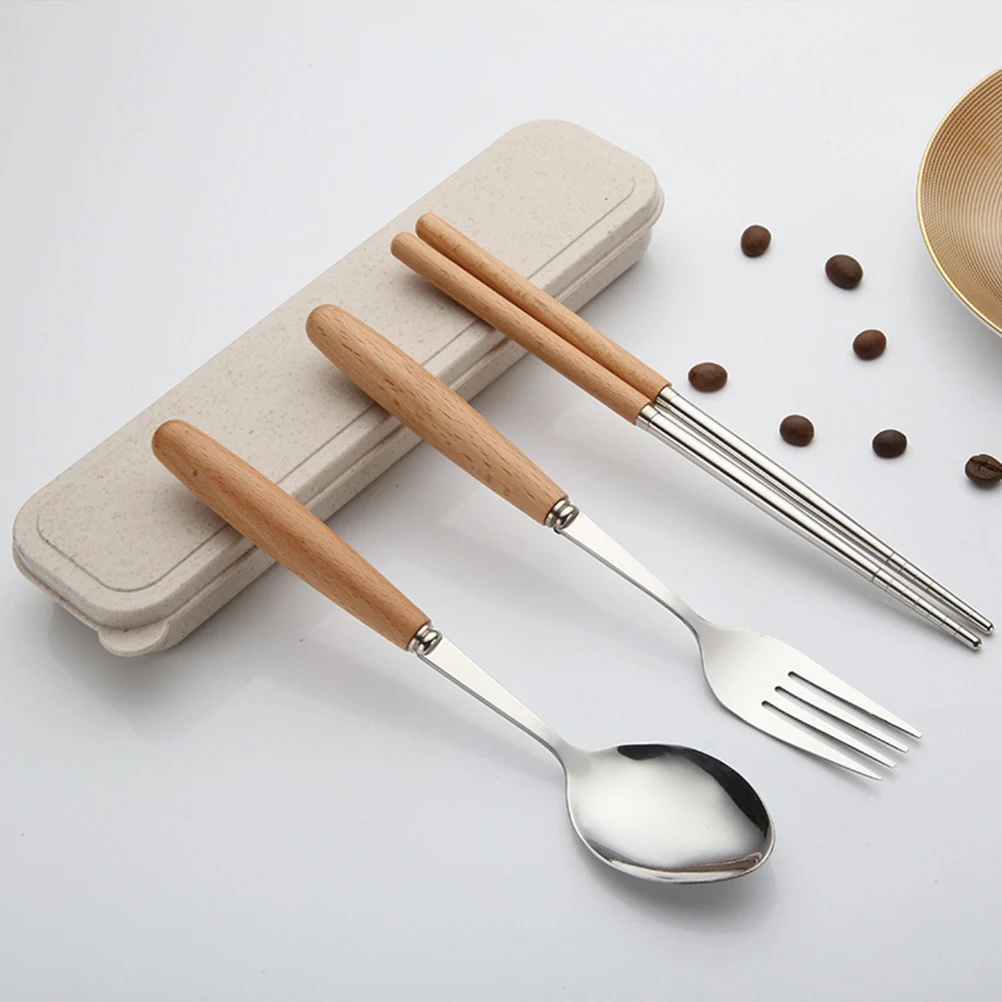 3Pcs Stainless Steel Beech Handle Flatware Set Compact Portable Spoon Fork Chopsticks Cutlery Tableware Set Travel Lunch
3Pcs Stainless Steel Beech Handle Flatware Set Compact Portable Spoon Fork Chopsticks Cutlery Tableware Set Travel Lunch
