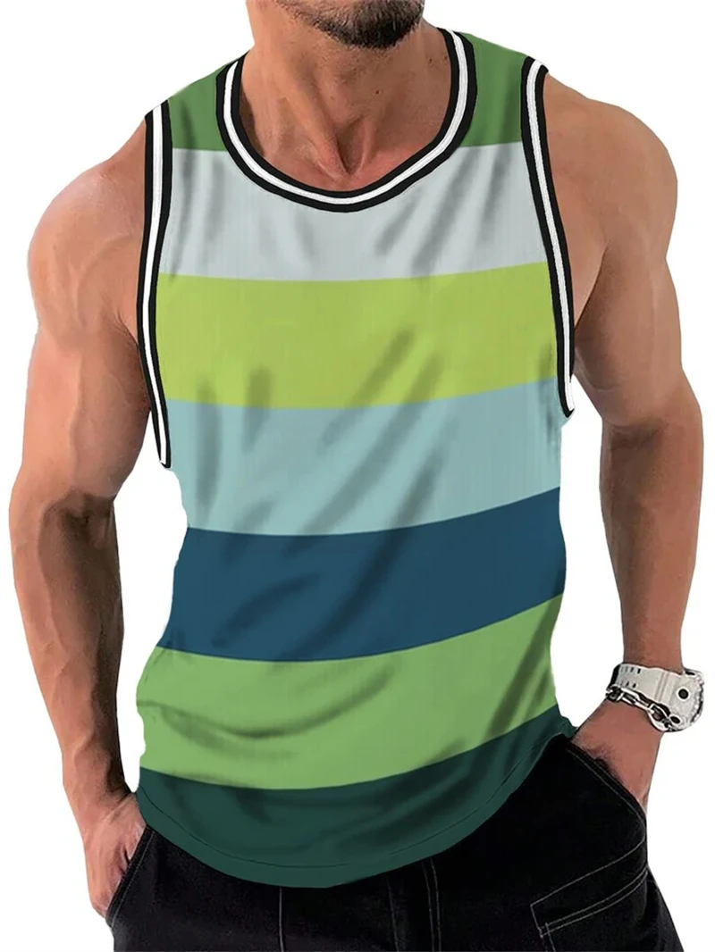 3D Summer Retro Stripe Graphic Tank Tops For Men Fashion Casual Sleeveless 3D Printed Vest Loose Crew Neck Quick Dry Sports Tops
3D Summer Retro Stripe Graphic Tank Tops For Men Fashion Casual Sleeveless 3D Printed Vest Loose Crew Neck Quick Dry Sports Tops
