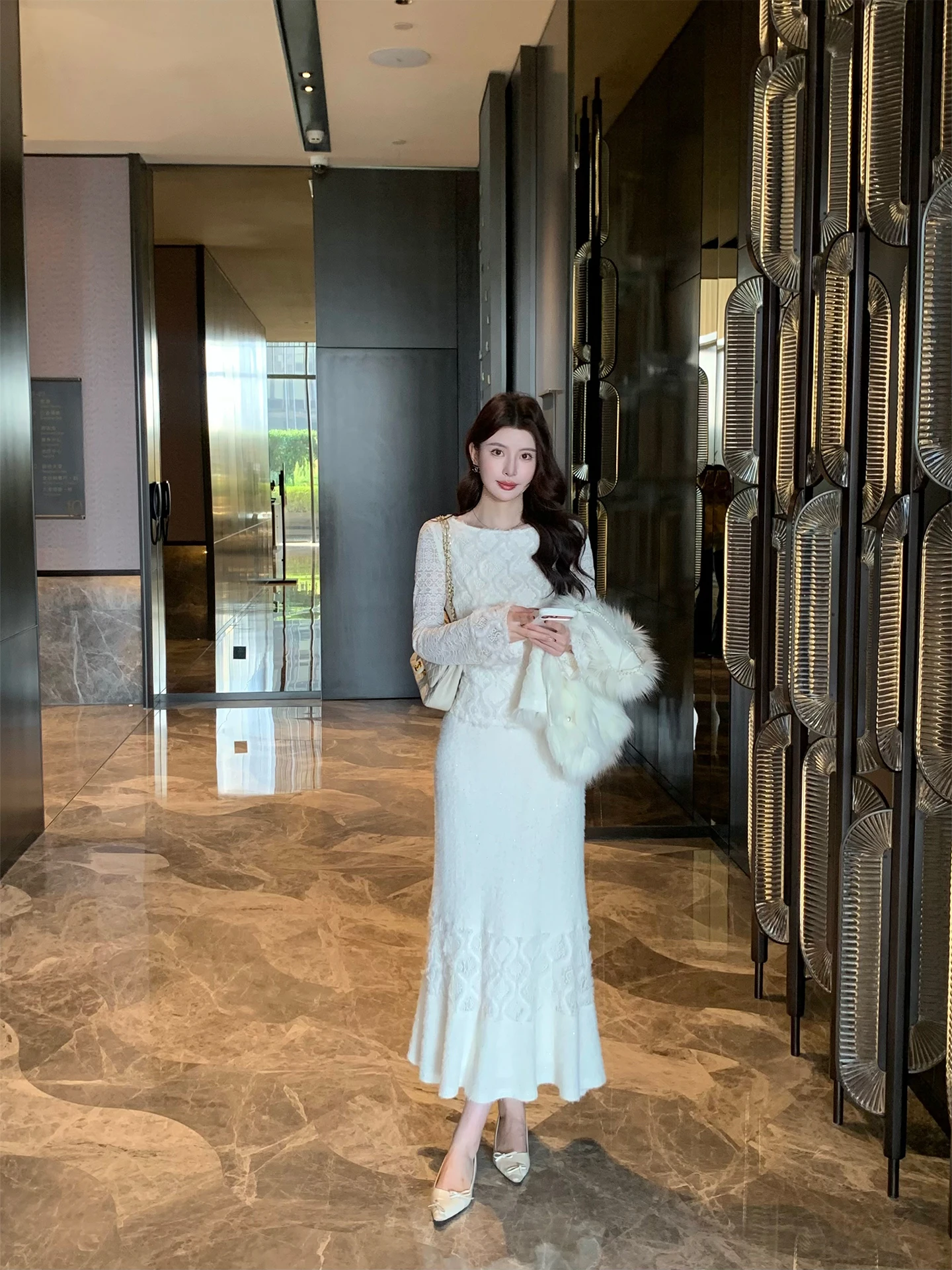 Slimming Embroidered Lace KUN Set Women's Knitted Top Half Skirt Two-Piece Casual Style Polyester Spandex Blend Winter Warm
Slimming Embroidered Lace KUN Set Women's Knitted Top Half Skirt Two-Piece Casual Style Polyester Spandex Blend Winter Warm