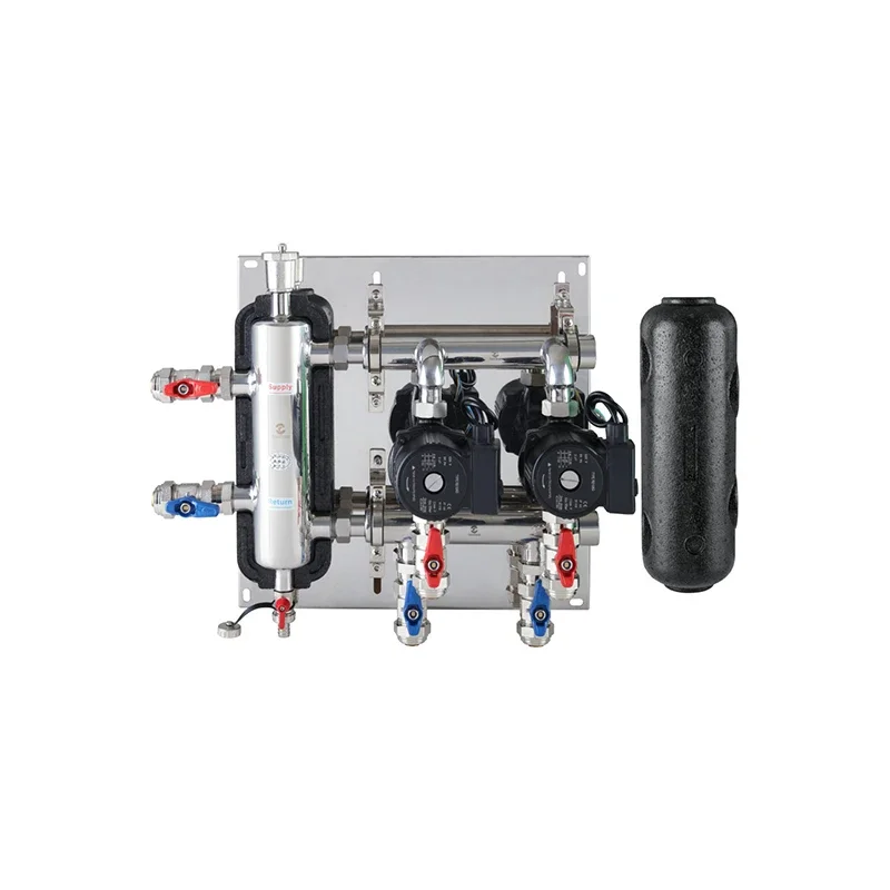 Stainless steel underfloor heating wall mounted furnace, coupled mixed water tank, hydraulic pressure balancer
Stainless steel underfloor heating wall mounted furnace, coupled mixed water tank, hydraulic pressure balancer
