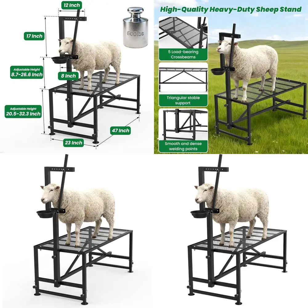 Adjustable Milking Stand for Goats and Sheep, 600 lbs Capacity with Metal Trimming for Hooves
Adjustable Milking Stand for Goats and Sheep, 600 lbs Capacity with Metal Trimming for Hooves