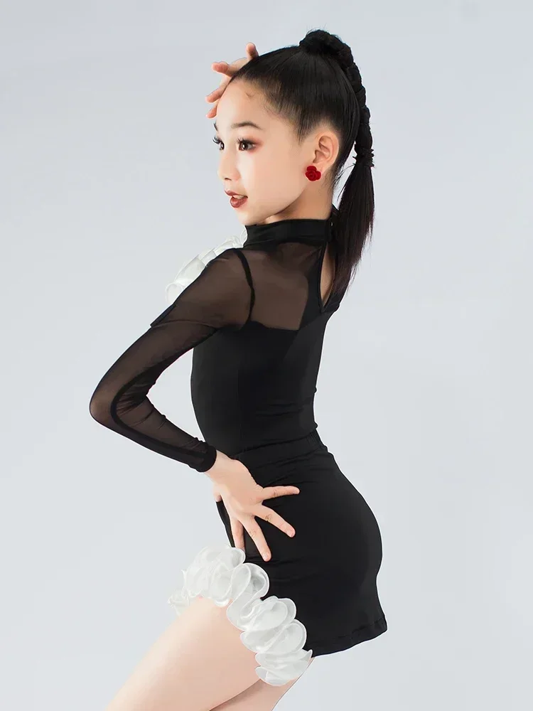 Child Salsa Rumba Tango Performance Costumes Girl Long Sleeve Dress Ballroom Elegant Latin Dress Dance Latin Practice Dress
Child Salsa Rumba Tango Performance Costumes Girl Long Sleeve Dress Ballroom Elegant Latin Dress Dance Latin Practice Dress