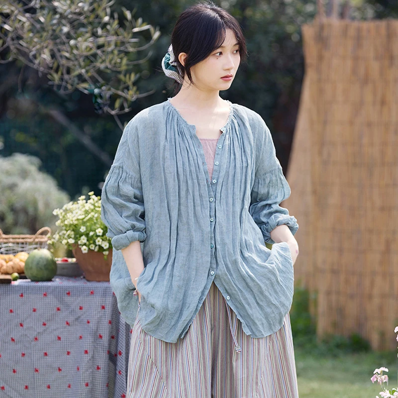 Oversized Women Long Sleeve Linen Shirt New 2025 Spring Vintage Style O-neck Solid Color Loose Female Casual Tops Shirts M1377
Oversized Women Long Sleeve Linen Shirt New 2025 Spring Vintage Style O-neck Solid Color Loose Female Casual Tops Shirts M1377