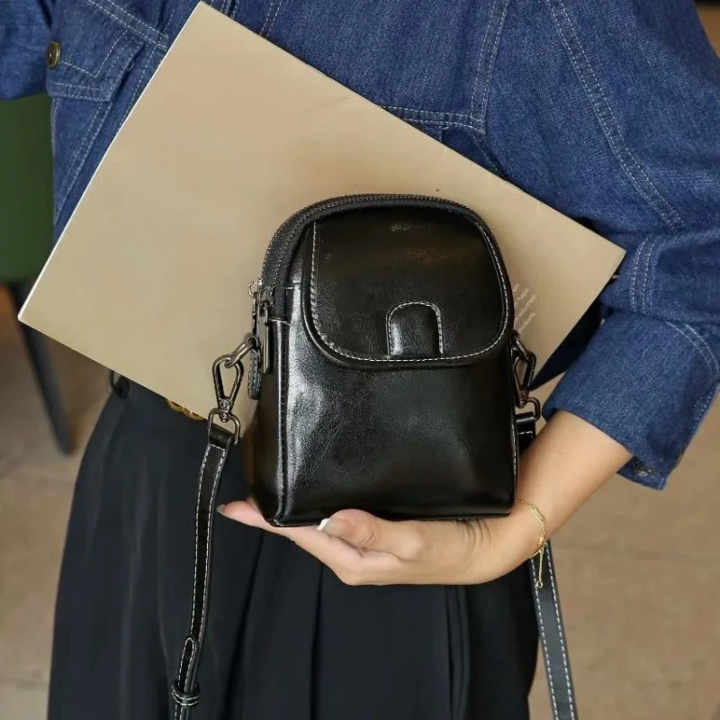 New Women's Genuine Leather Crossbody Bag Small Trendy Shoulder Bag Female Purse Phone Holder Girl Casual Messenger Bag
New Women's Genuine Leather Crossbody Bag Small Trendy Shoulder Bag Female Purse Phone Holder Girl Casual Messenger Bag