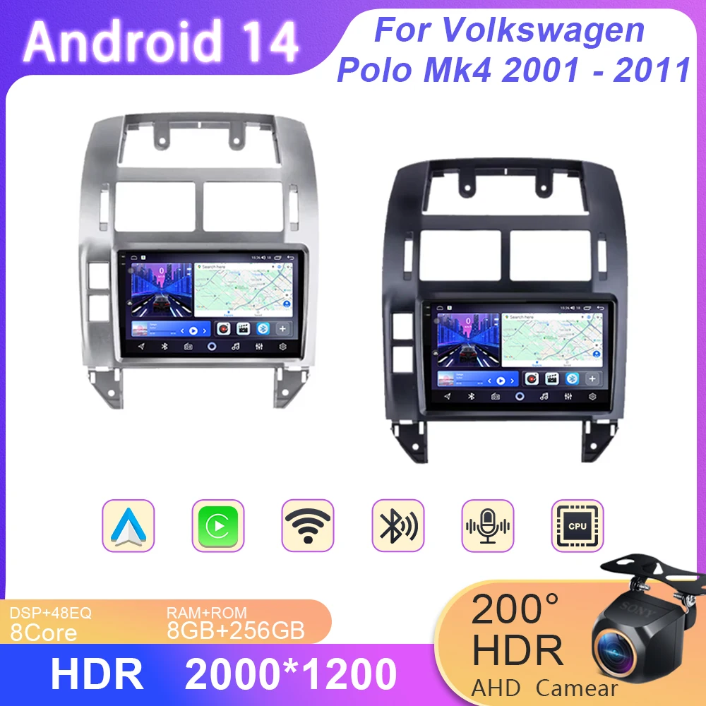 Android Auto For Volkswagen Polo Mk4 2001 - 2011 Car radio Touch Screen 4G WIFI BT Carplay multimedia GPS Navigation No 2din DVD
Android Auto For Volkswagen Polo Mk4 2001 - 2011 Car radio Touch Screen 4G WIFI BT Carplay multimedia GPS Navigation No 2din DVD