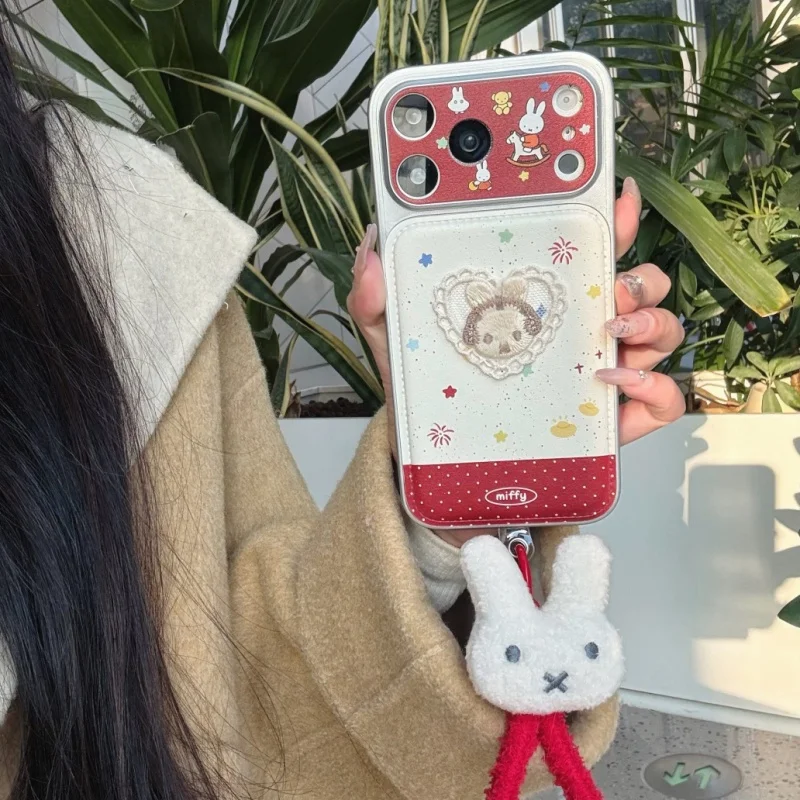 Kawaii Cartoon Rabbit Leather Phone Case For iPhone 17 Pro 15 14 16 Pro Max Back Cover with Plush Hand Rope Cute Cases For Girls
Kawaii Cartoon Rabbit Leather Phone Case For iPhone 17 Pro 15 14 16 Pro Max Back Cover with Plush Hand Rope Cute Cases For Girls