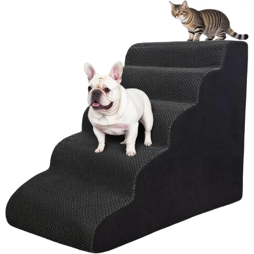 Pet Stairs Ramp for High Beds Sofas 23-30 Inch with Sturdy Non Slip Waterproof Pads, Machine Washable Cover Indoor Balanced Desi
Pet Stairs Ramp for High Beds Sofas 23-30 Inch with Sturdy Non Slip Waterproof Pads, Machine Washable Cover Indoor Balanced Desi