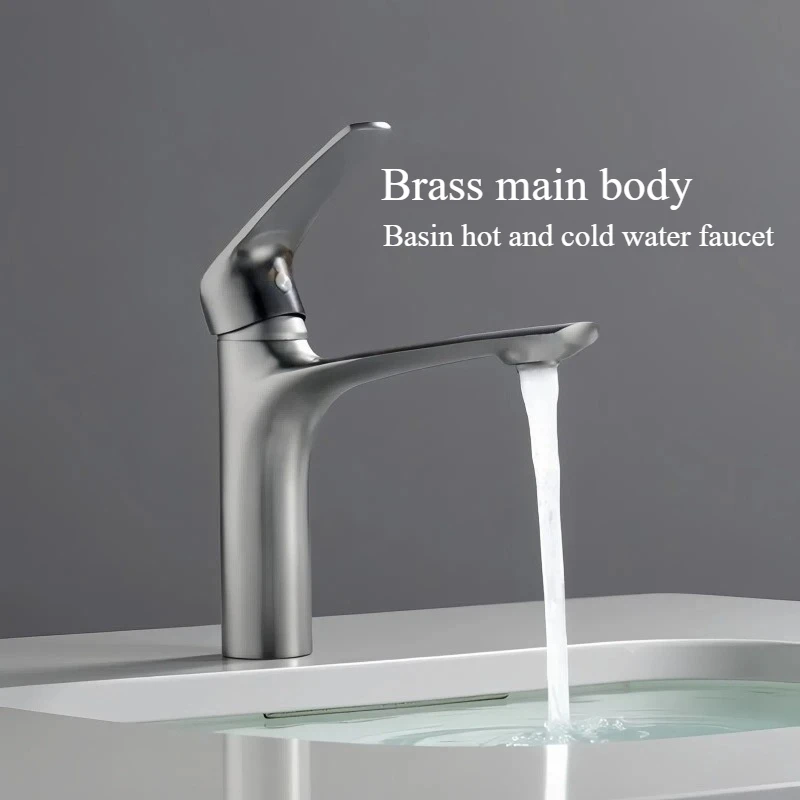Brass faucet, new grey, bathroom basin hot and cold faucet
Brass faucet, new grey, bathroom basin hot and cold faucet