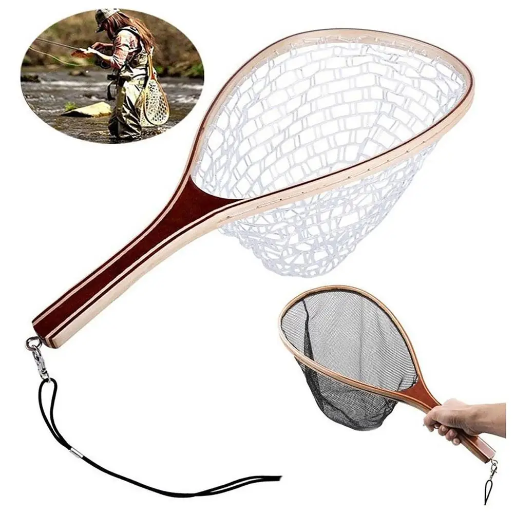 Fly Fishing Landing Net Portable Lightweight Rubber Net With Wooden Handle Fly Fishing Gear Accessories
Fly Fishing Landing Net Portable Lightweight Rubber Net With Wooden Handle Fly Fishing Gear Accessories