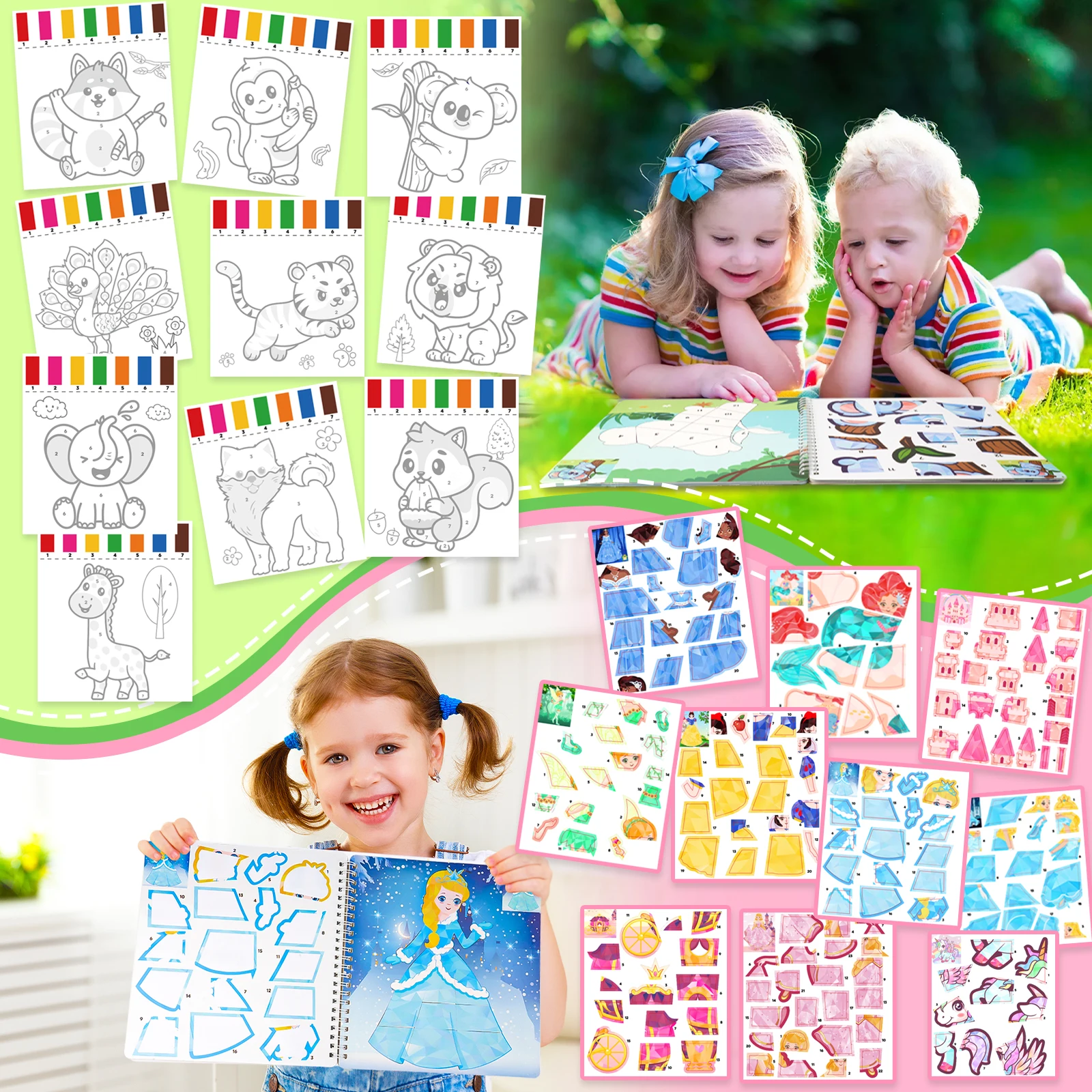 Sticker&Paint Book For Kids Gifts Animals Paint by Number Sticker Books for Toddlers Kids Montessori Educational Toy
Sticker&Paint Book For Kids Gifts Animals Paint by Number Sticker Books for Toddlers Kids Montessori Educational Toy