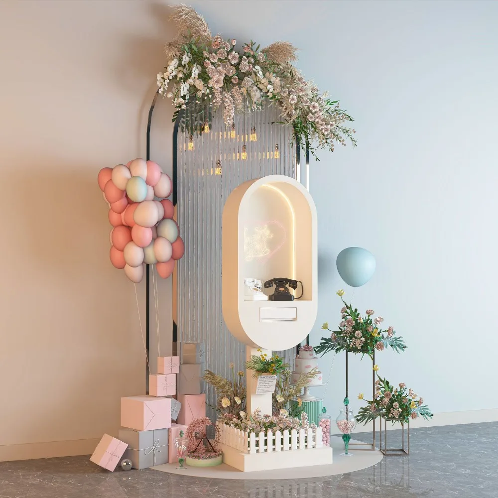 LED Light Up Wedding Phone Booth – Multicolor White Photo Booth with Guest Book Rack
LED Light Up Wedding Phone Booth – Multicolor White Photo Booth with Guest Book Rack