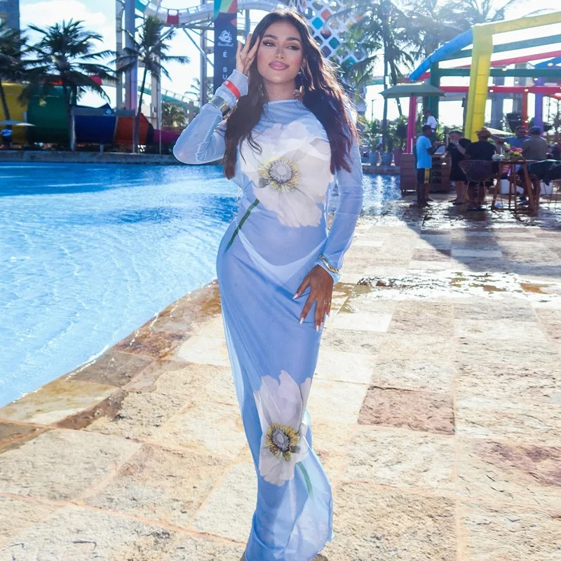 Gtpdpllt See Through Sexy Mesh Print Maxi Dresses For Women Summer Long Sleeve Lace-up Backless Beach Club Party Long Dress
Gtpdpllt See Through Sexy Mesh Print Maxi Dresses For Women Summer Long Sleeve Lace-up Backless Beach Club Party Long Dress