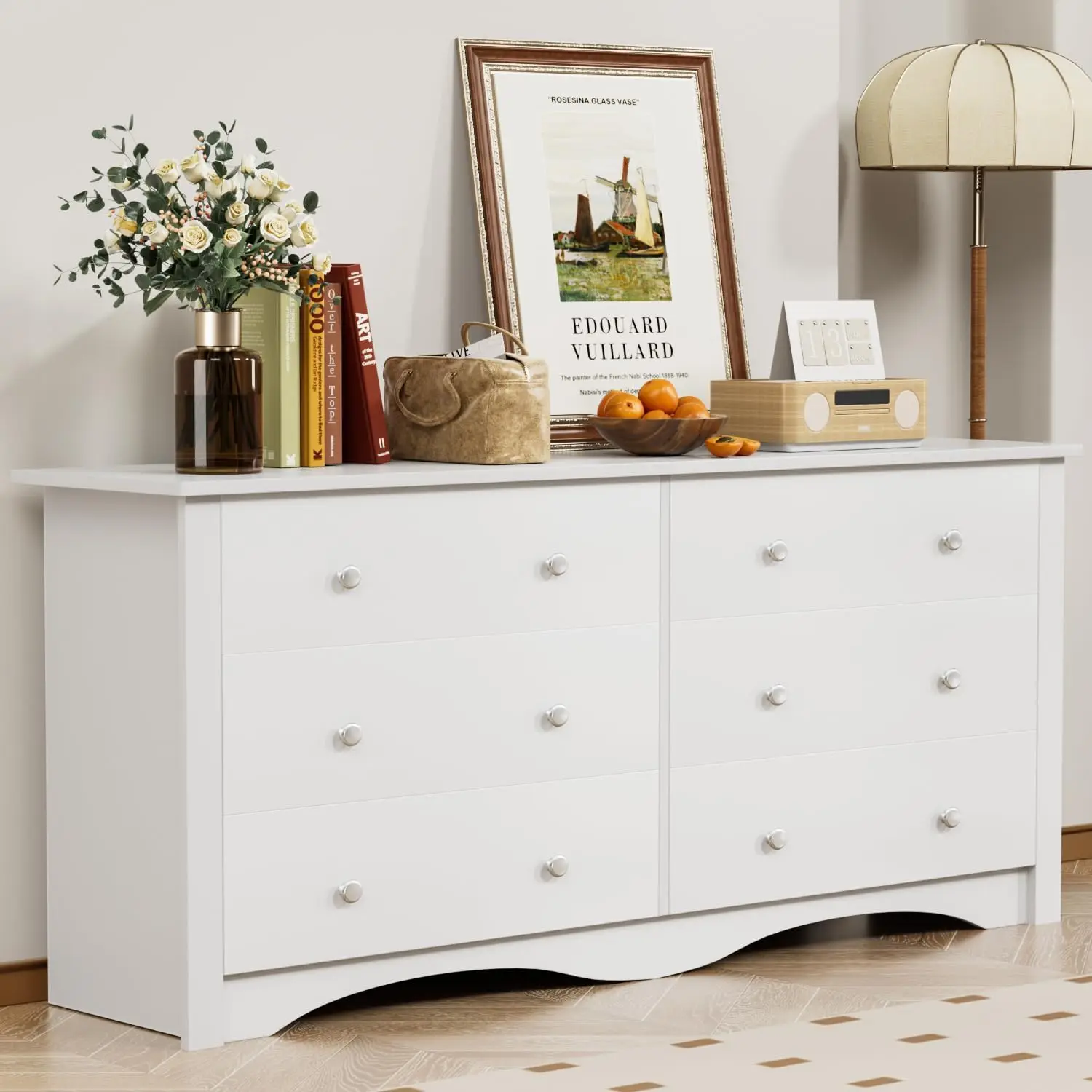 White Wood Dresser 6 Drawer Organizer Unit Bedroom Living Hallway, Customized
White Wood Dresser 6 Drawer Organizer Unit Bedroom Living Hallway, Customized