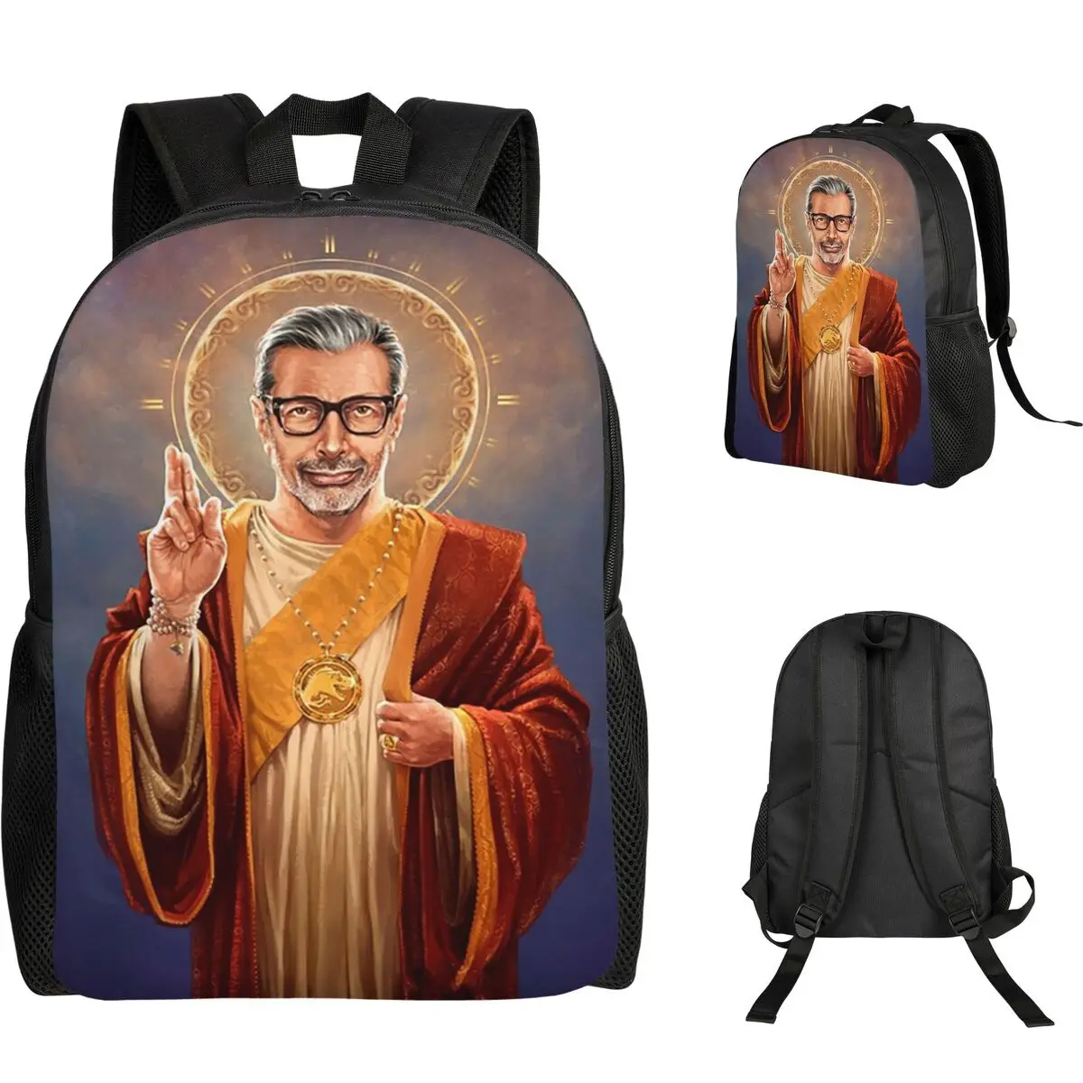 Saint Jeff Of Goldblum, Jeff Goldblum Original Religious Painting Backpack Student BookBag School Bag Computer Shoulder Bags
Saint Jeff Of Goldblum, Jeff Goldblum Original Religious Painting Backpack Student BookBag School Bag Computer Shoulder Bags