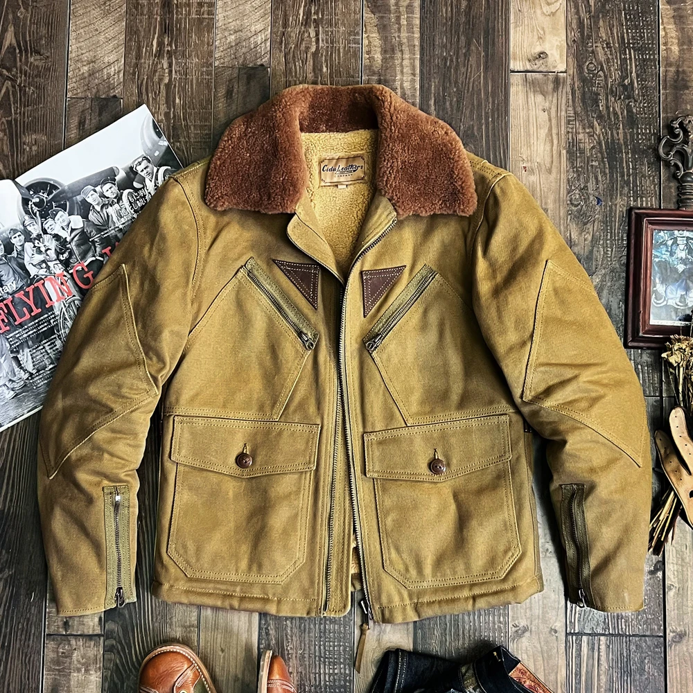 Масляная восковая парусиновая летная куртка Marshall Jun Wind Lamb Fur Liner Зимнее ветрозащитное термопальто
Масляная восковая парусиновая летная куртка Marshall Jun Wind Lamb Fur Liner Зимнее ветрозащитное термопальто