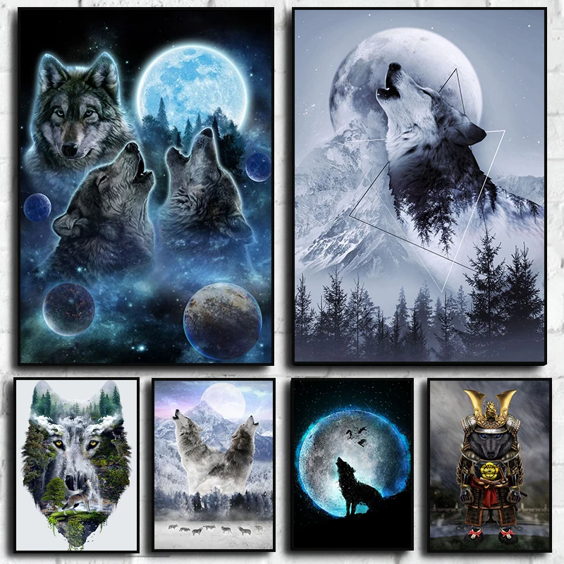 Forest Wolf Wolf Howling Moon Wall Art Pictures Wolf Samurai Posters Black White Canvas Painting Prints Office Home Room Decor
Forest Wolf Wolf Howling Moon Wall Art Pictures Wolf Samurai Posters Black White Canvas Painting Prints Office Home Room Decor