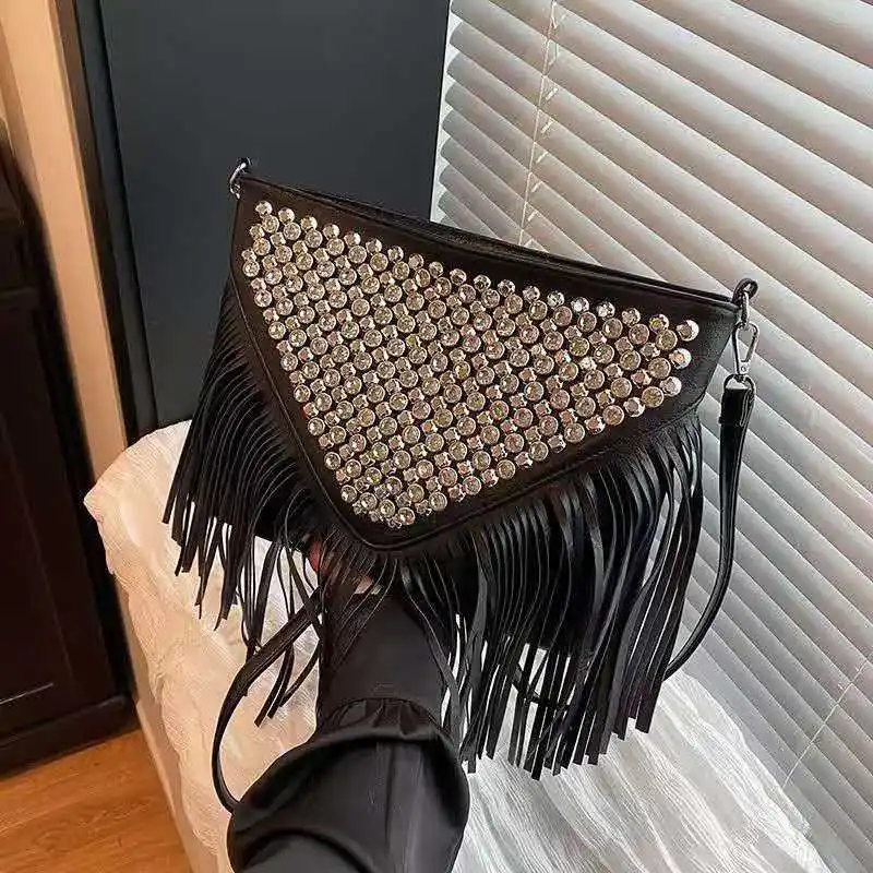 2026 Spring Summer Fashion Decorative Bead and Diamond-Set Flowing Fringe Women's Bag - Unique Casual Shoulder-Back Sling Bag
2026 Spring Summer Fashion Decorative Bead and Diamond-Set Flowing Fringe Women's Bag - Unique Casual Shoulder-Back Sling Bag