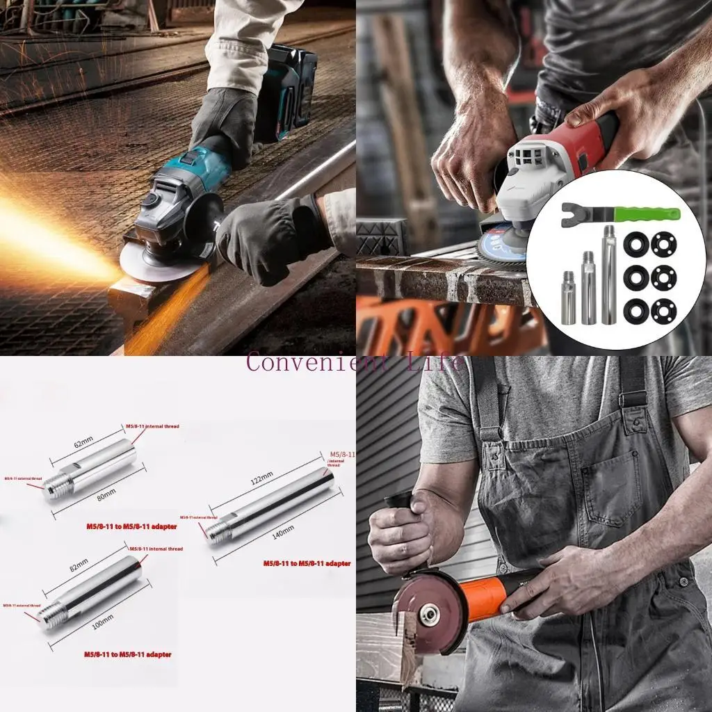 L1EE 10Piece Angles Grinder 5/8-11 Thread Extended Shaft Adapter Set Compatibility for Most 5/8-11 Thread Angles Grinder Models
L1EE 10Piece Angles Grinder 5/8-11 Thread Extended Shaft Adapter Set Compatibility for Most 5/8-11 Thread Angles Grinder Models