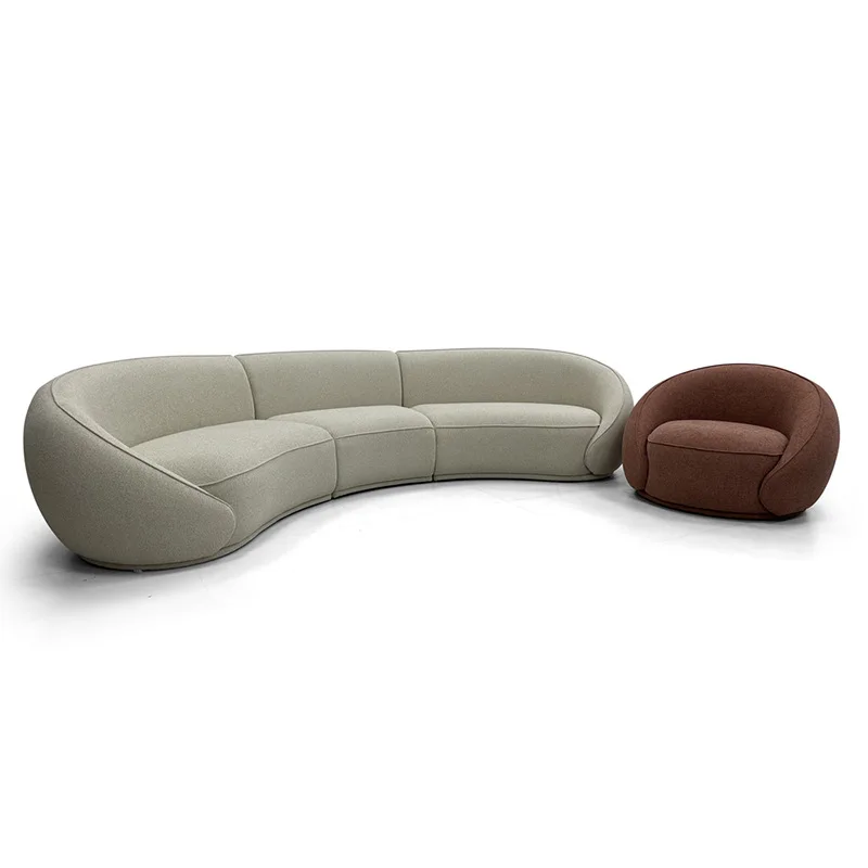 Wabi Silent Wind Living Room Curved Sofa Italian Minimalist Villa Designer Furniture Fabric Combination Special-shaped Sofa
Wabi Silent Wind Living Room Curved Sofa Italian Minimalist Villa Designer Furniture Fabric Combination Special-shaped Sofa