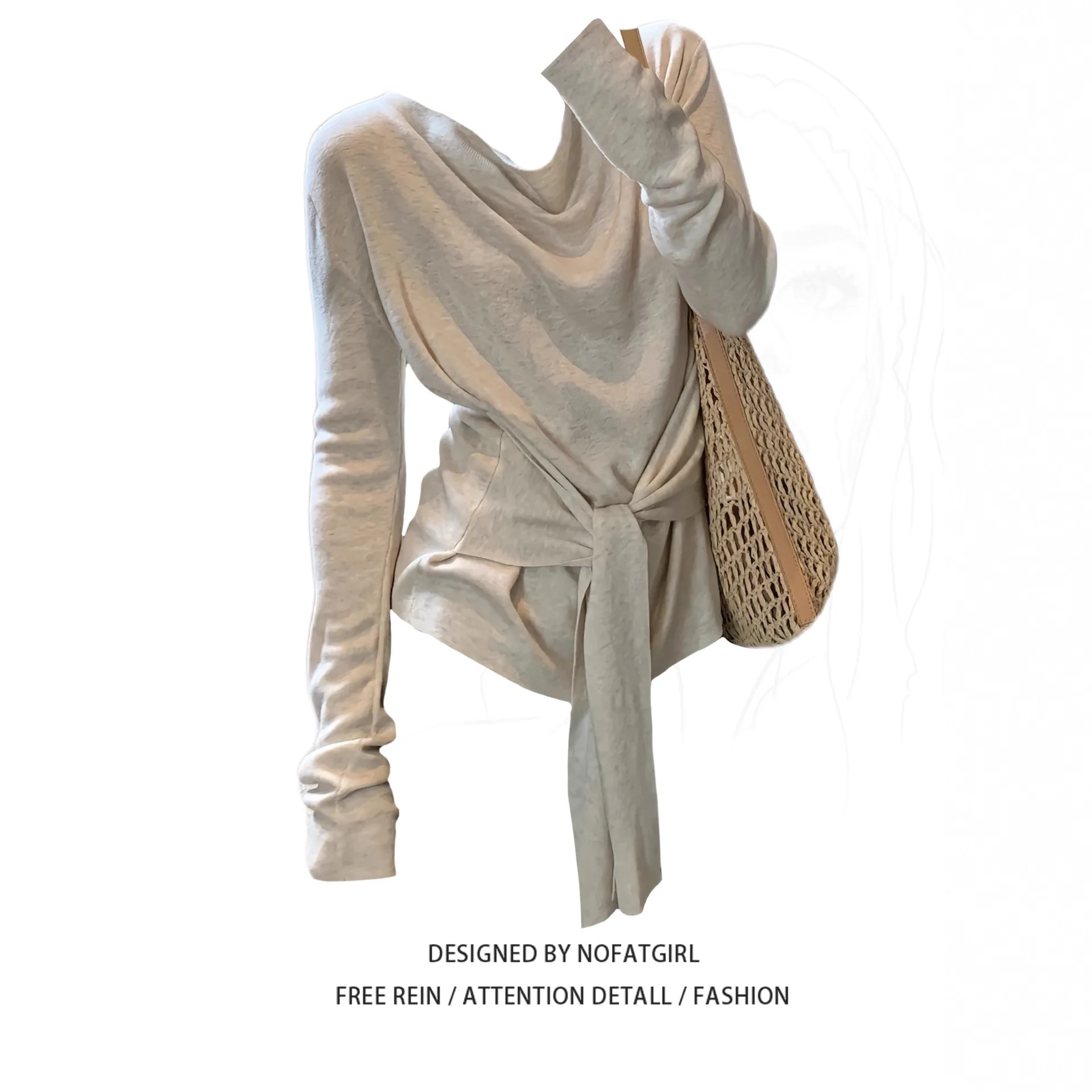 2026 New Spring Women's Draped Collar Belt T Shirt Unique Design Ruched Tie Waist Relaxed Slim Fit Casual Tops Fashion
2026 New Spring Women's Draped Collar Belt T Shirt Unique Design Ruched Tie Waist Relaxed Slim Fit Casual Tops Fashion