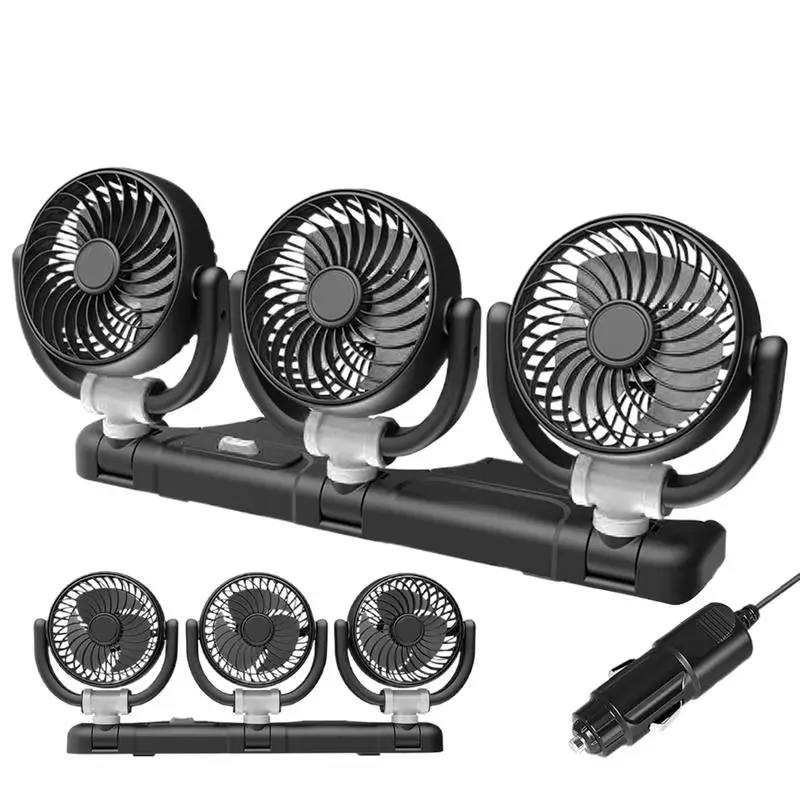 USB 12V 24V Car Fan Dashboard Mounted Low Noise & Powerful Wind 360 Rotating Three Heads Car Fan For Dashboard Sedan Truck
USB 12V 24V Car Fan Dashboard Mounted Low Noise & Powerful Wind 360 Rotating Three Heads Car Fan For Dashboard Sedan Truck