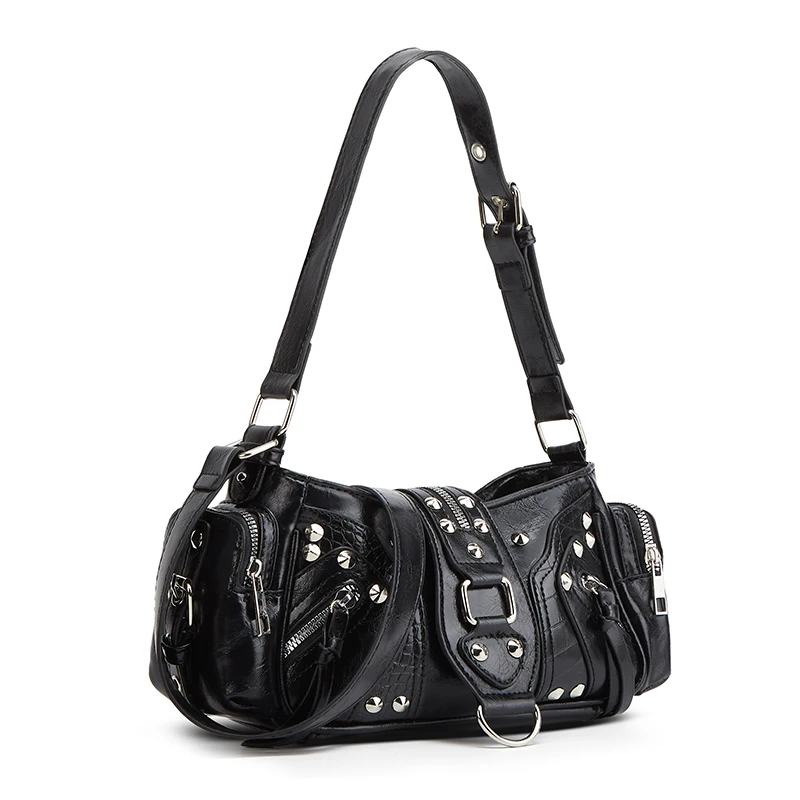 Trendy Y2K Hot Girl Motorcycle Shoulder Bag, Fashionable Punk Style Women's Shoulder Handbag, Street Casual Daily Bag
Trendy Y2K Hot Girl Motorcycle Shoulder Bag, Fashionable Punk Style Women's Shoulder Handbag, Street Casual Daily Bag