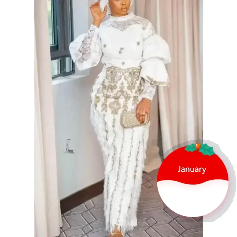Customized African Wedding Party Clothes for Women Autumn Elegant African Long Sleeve O-neck 2 Piece Top Long Pants Matching Set
Customized African Wedding Party Clothes for Women Autumn Elegant African Long Sleeve O-neck 2 Piece Top Long Pants Matching Set