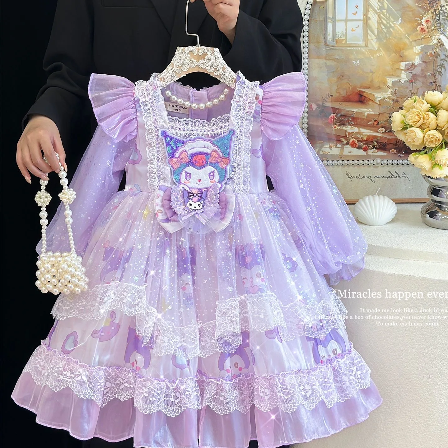 Anime Sanrios Kuromi Children's Lolita Dress Academy Pleated Skirt Girl Princess Clothes Spring Autumn Birthday Christmas Gift
Anime Sanrios Kuromi Children's Lolita Dress Academy Pleated Skirt Girl Princess Clothes Spring Autumn Birthday Christmas Gift