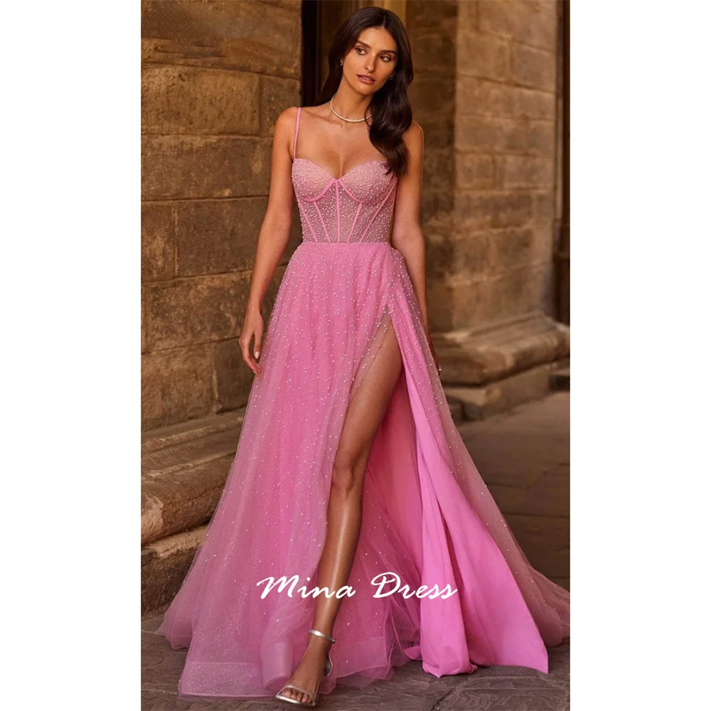 Mina Customized Backless Women's Elegant Dresses for Special Occasions 2025 Points Slim Shoulder Straps Sleeveless Sequins Slit
Mina Customized Backless Women's Elegant Dresses for Special Occasions 2025 Points Slim Shoulder Straps Sleeveless Sequins Slit