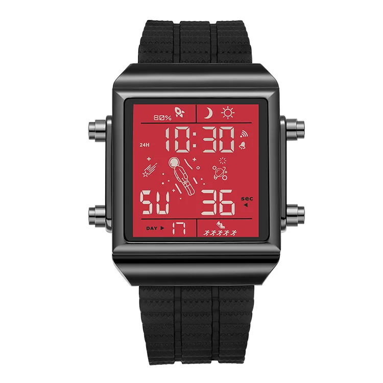 Square Astronaut Digital Watch with Nylon Strap Men Women Sports Electronic Wristwatch Multifunctional Waterproof Student Spacem
Square Astronaut Digital Watch with Nylon Strap Men Women Sports Electronic Wristwatch Multifunctional Waterproof Student Spacem