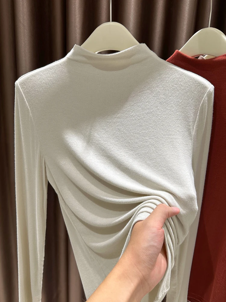 Мягкий уютный длинный вязаный свитер женский облегающий с высоким воротом для осени и зимы, повседневный комфортный топ для ношения под одеждой
Мягкий уютный длинный вязаный свитер женский облегающий с высоким воротом для осени и зимы, повседневный комфортный топ для ношения под одеждой