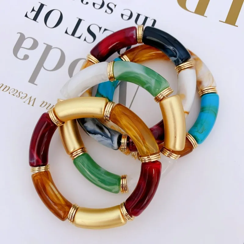 Autumn Winter New Style Color-blocking Acrylic Bamboo Bracelet Elastic Bangle Ins Fashion Simple Bracelet Cusal Style Statement
Autumn Winter New Style Color-blocking Acrylic Bamboo Bracelet Elastic Bangle Ins Fashion Simple Bracelet Cusal Style Statement