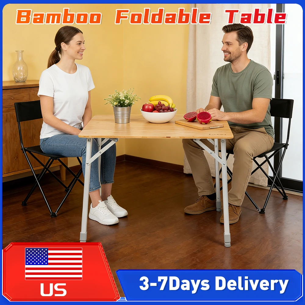 4Fold Folding Bamboo Camping Table Adjustable Height 80KG Load with Carry Bag for Outdoor Picnic Beach Garden Backyard Cooking
4Fold Folding Bamboo Camping Table Adjustable Height 80KG Load with Carry Bag for Outdoor Picnic Beach Garden Backyard Cooking 