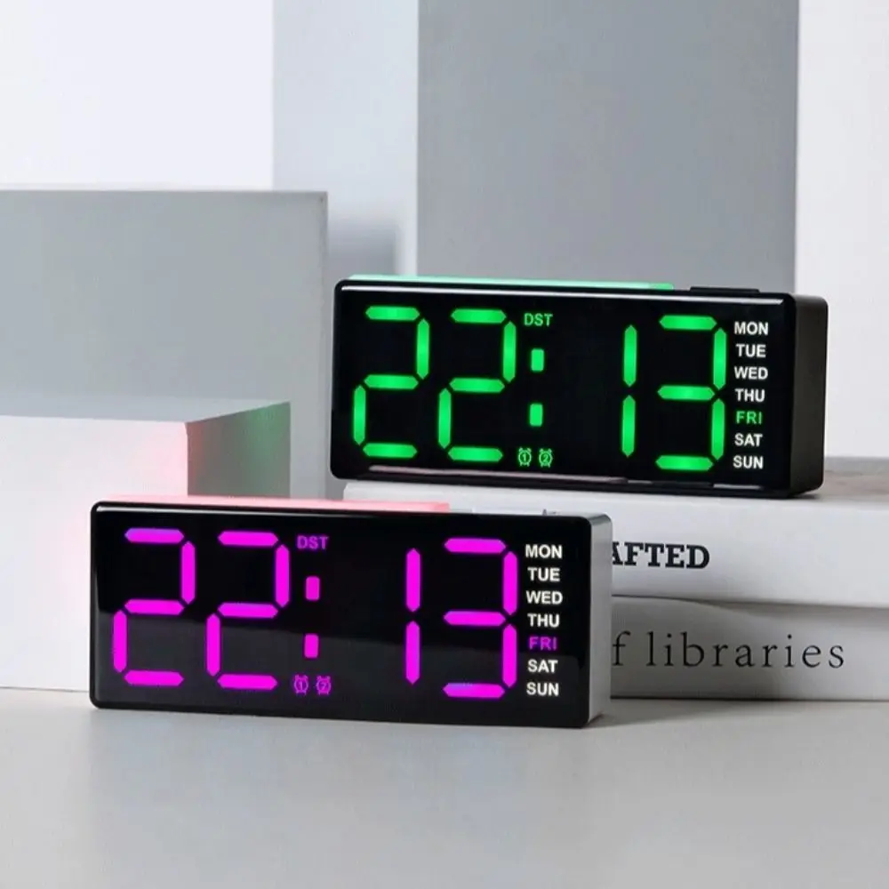 Temperature LED Digital Clock Atmosphere Lights 12/24H Display Bedside Alarm Clock Voice Control Date Electronic Digital Clocks
Temperature LED Digital Clock Atmosphere Lights 12/24H Display Bedside Alarm Clock Voice Control Date Electronic Digital Clocks