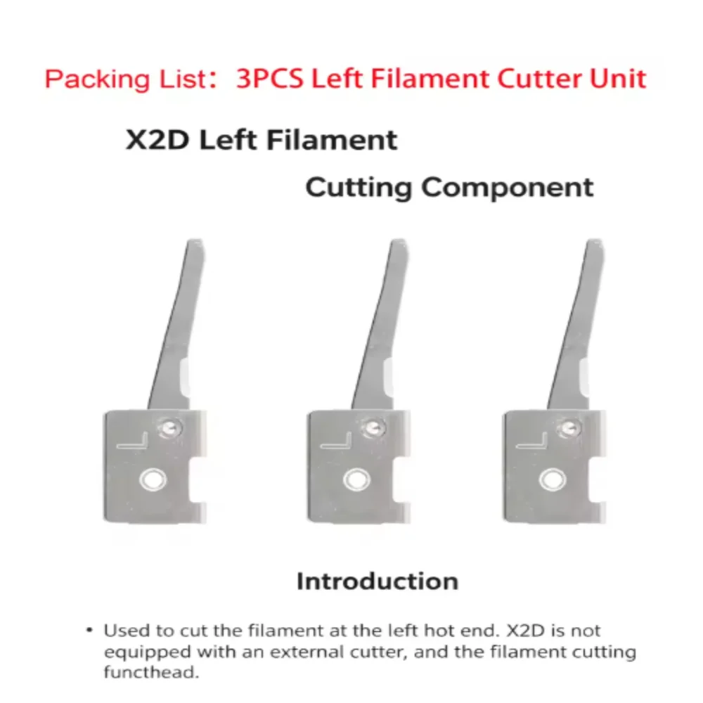 For Bambu lab X2D Cutting Components Precision Cutting And Durable Material Right Left Filament Cutter For Bambu 3D Printer Part
For Bambu lab X2D Cutting Components Precision Cutting And Durable Material Right Left Filament Cutter For Bambu 3D Printer Part