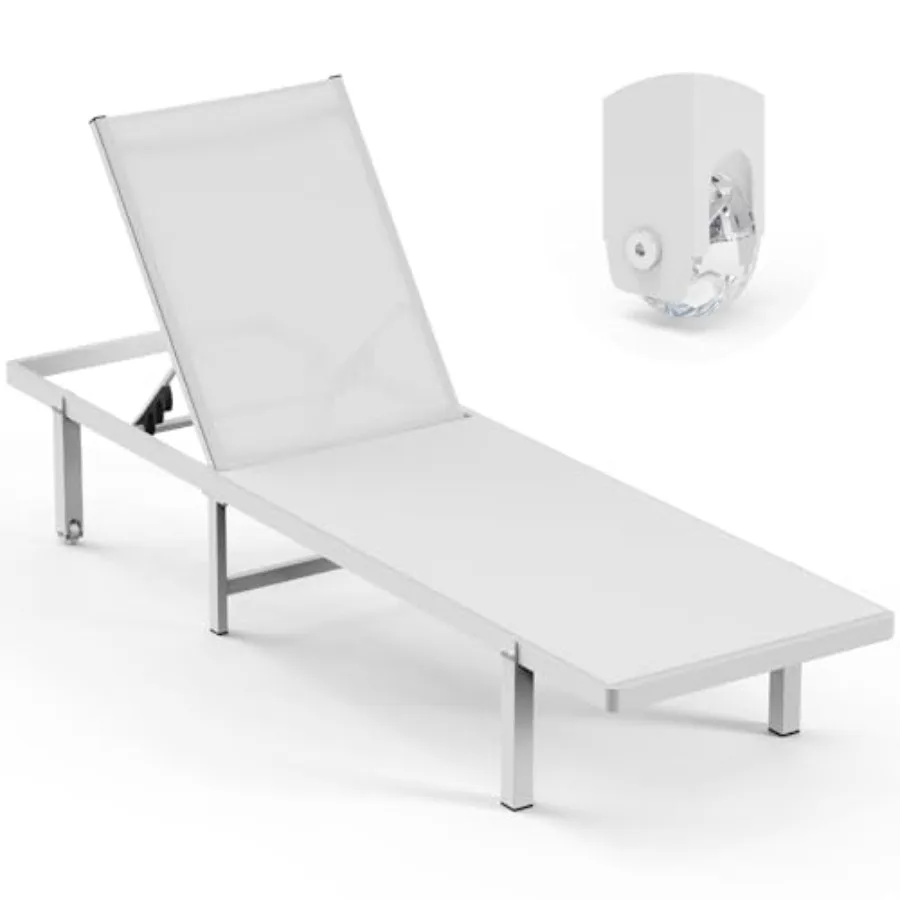 Lounge Chair Outdoor with Wheels, Aluminum Patio Chaise Lounge Chair with 5 Adjustable Backrest - Easy to Move- Pool Lounge Cha
Lounge Chair Outdoor with Wheels, Aluminum Patio Chaise Lounge Chair with 5 Adjustable Backrest - Easy to Move- Pool Lounge Cha
