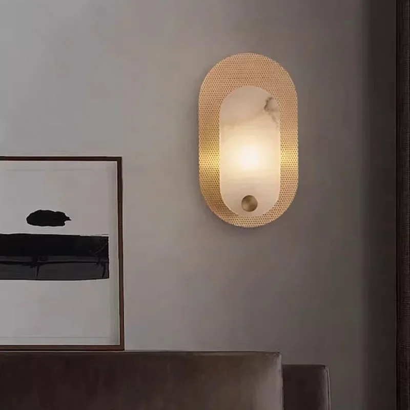 New Natural Marble Wall Light Art Deco Gold Copper Ellipse Hotel Parlor Bedroom Lamp Dropshipping 3000K Atmosphere Sconce
New Natural Marble Wall Light Art Deco Gold Copper Ellipse Hotel Parlor Bedroom Lamp Dropshipping 3000K Atmosphere Sconce