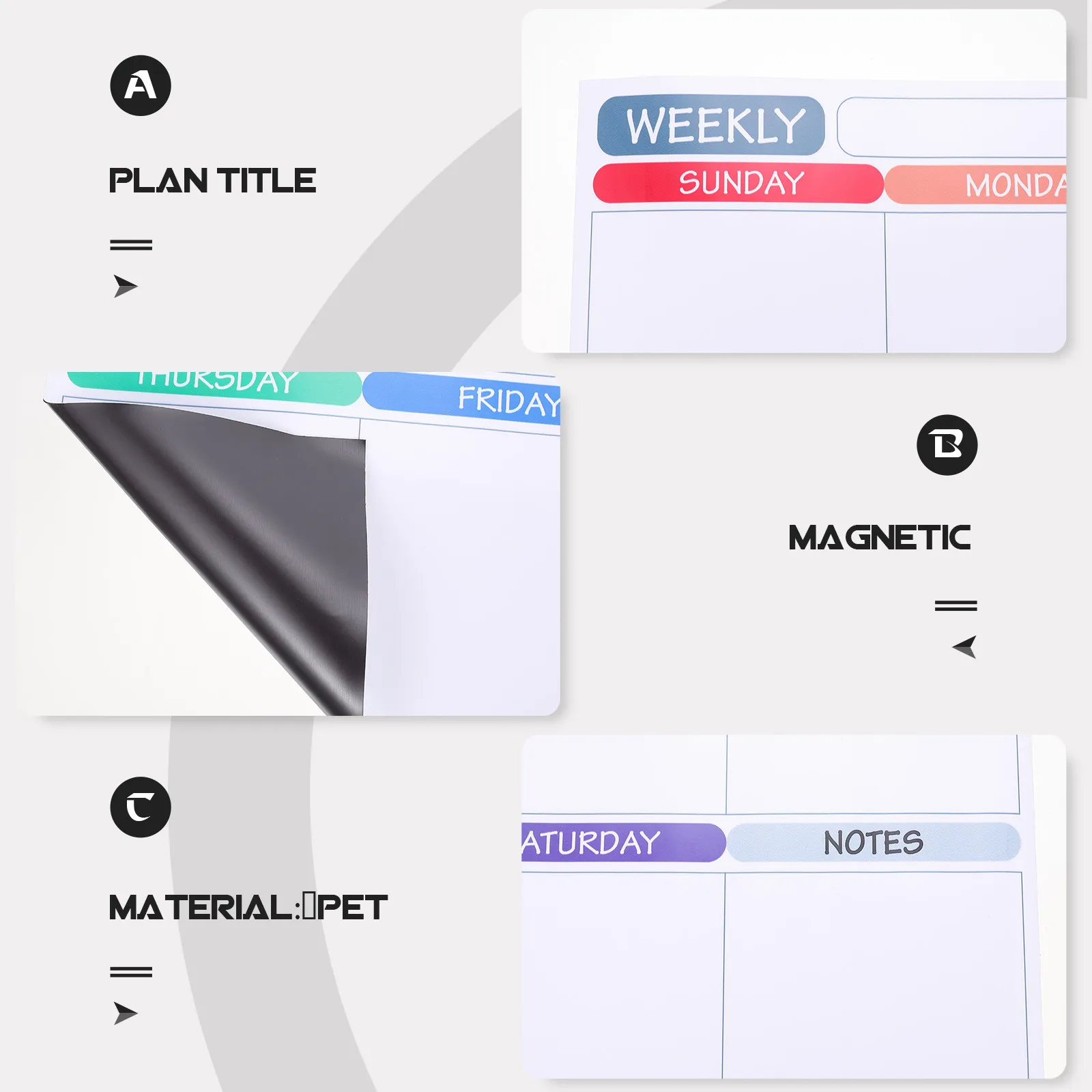 Magnetic Dry Erase Calendar Fridge Planner Weekly Whiteboard Notepad Pet Material Reusable Erasable Schedule Organizer for Home
Magnetic Dry Erase Calendar Fridge Planner Weekly Whiteboard Notepad Pet Material Reusable Erasable Schedule Organizer for Home