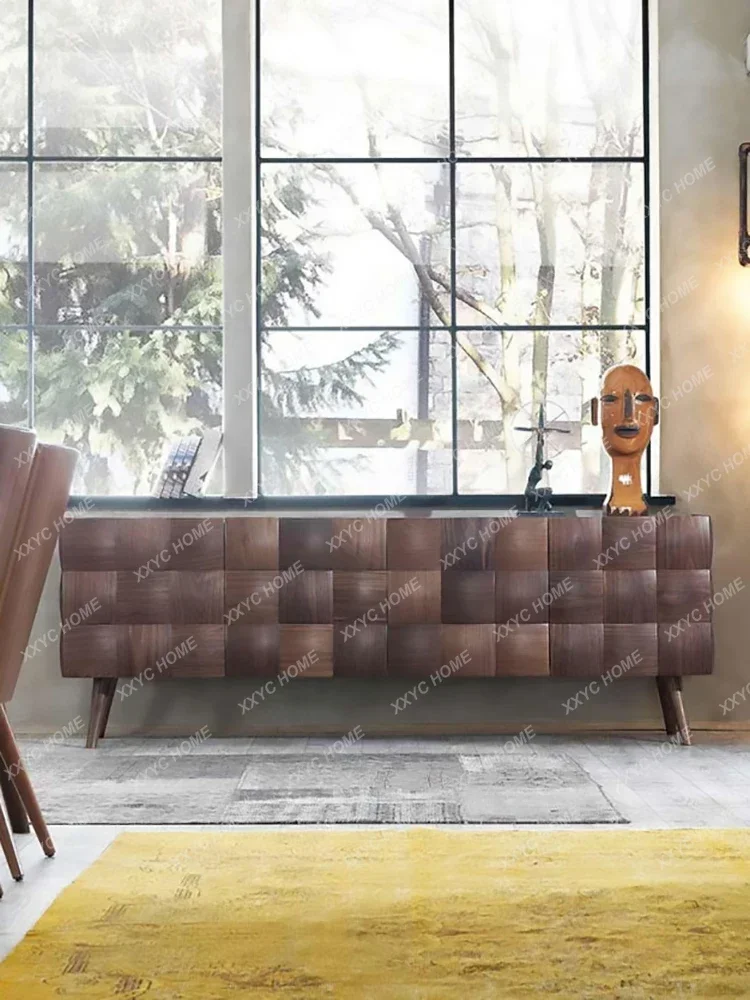 Hretro solid wood locker locker medieval walnut color floor-to-ceiling living room against the wall
Hretro solid wood locker locker medieval walnut color floor-to-ceiling living room against the wall