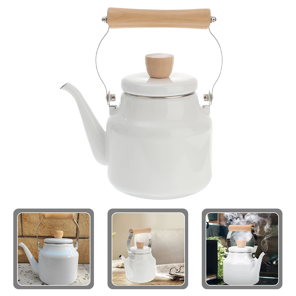 Enamel Teapot Stovetop Retro Design Heat Resistant Wooden Handle Large Capacity Boil Pot For Home Hotel Usekitchen Essential
Enamel Teapot Stovetop Retro Design Heat Resistant Wooden Handle Large Capacity Boil Pot For Home Hotel Usekitchen Essential